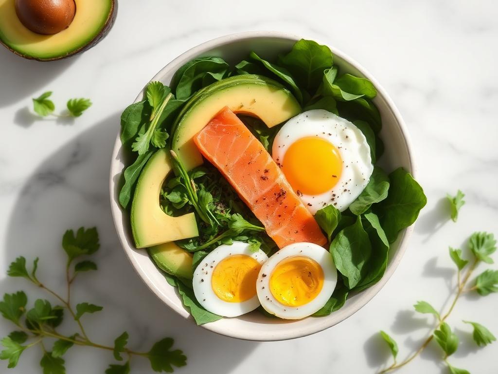 Mijn Keto Menu — Keto maaltijdbowl met zalm, avocado en ei uit Mijn Keto Menu